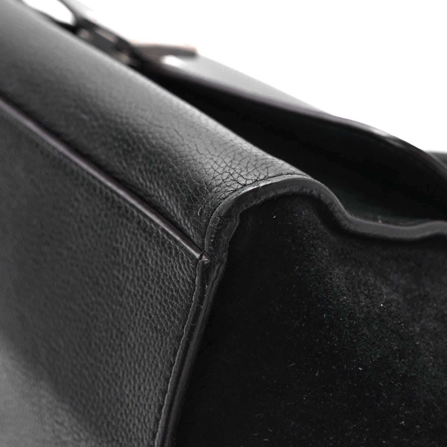 Celine Drummed Calfskin Suede Medium Trapeze Black 10 of 12