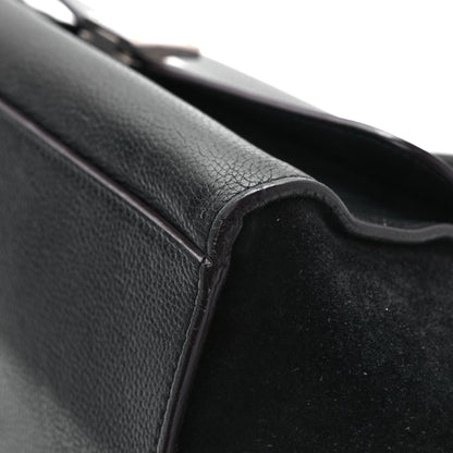 Celine Drummed Calfskin Suede Medium Trapeze Black 10 of 12