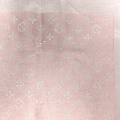 Louis Vuitton Silk Wool Monogram Denim Shawl Rose 8 of 8