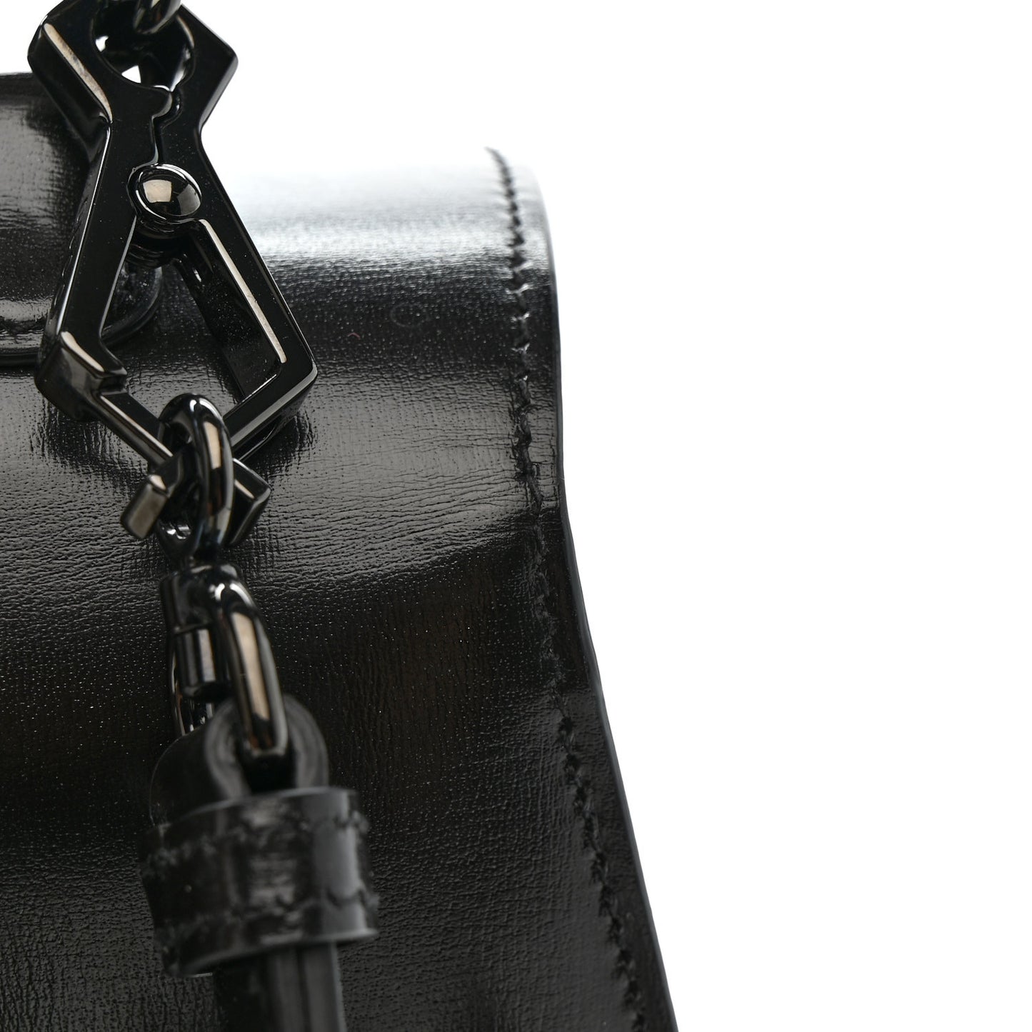 Boarded Dyana Lux Calfskin Web Monochrome Medium Bamboo 1947 Top Handle Bag Black
