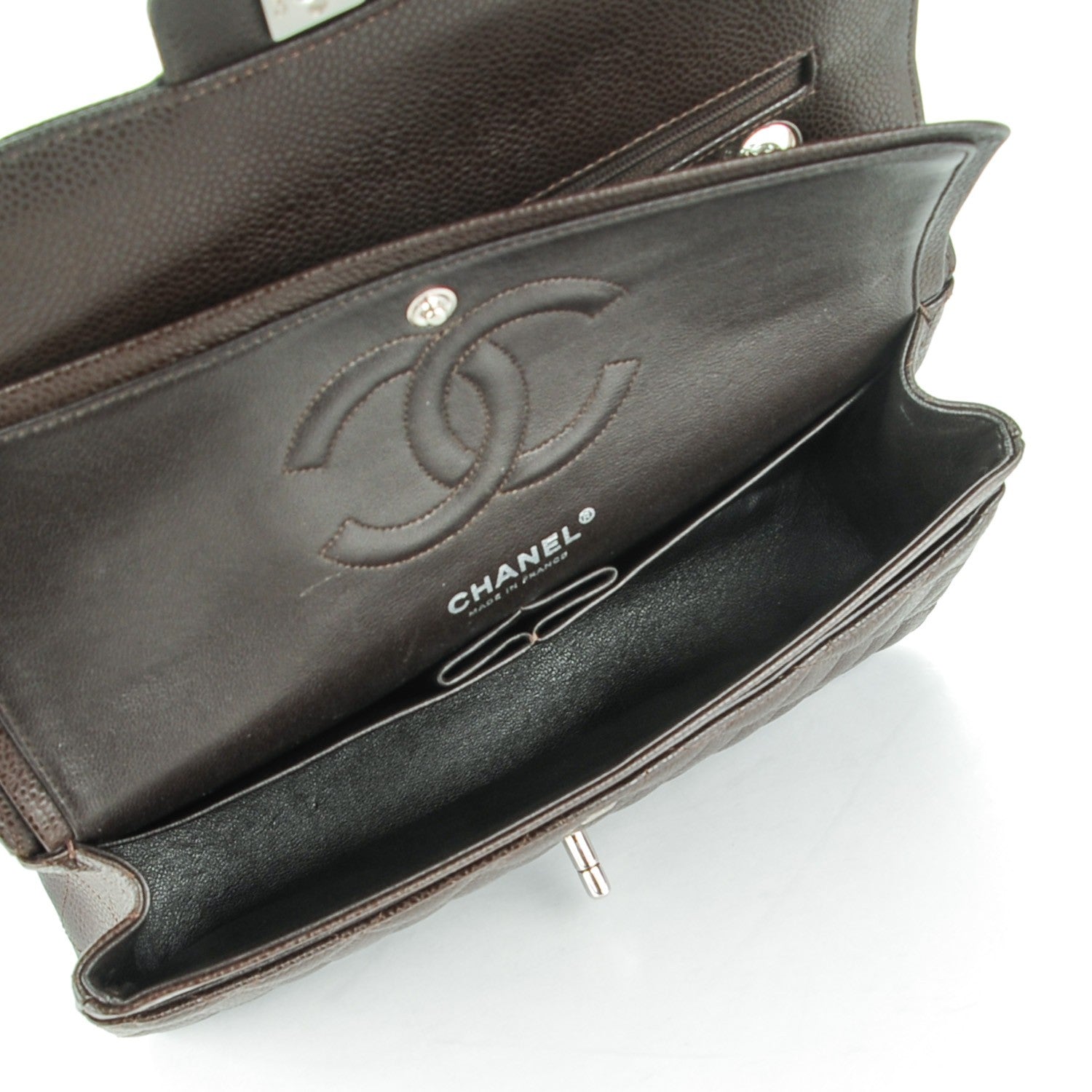 Chanel Caviar Quilted Medium Double Flap Brown 5 of 8
