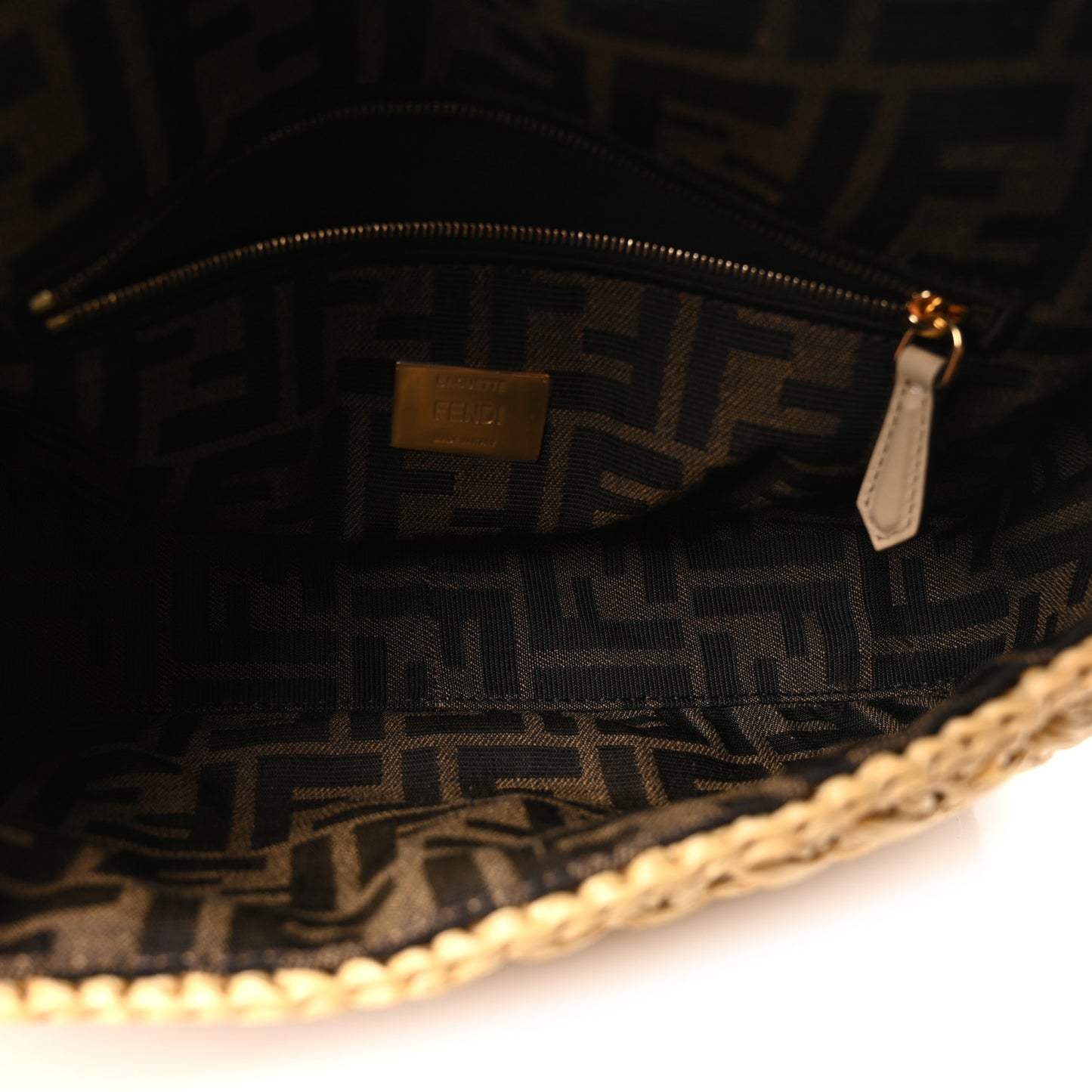 Raffia Effect Woven Baguette Natural