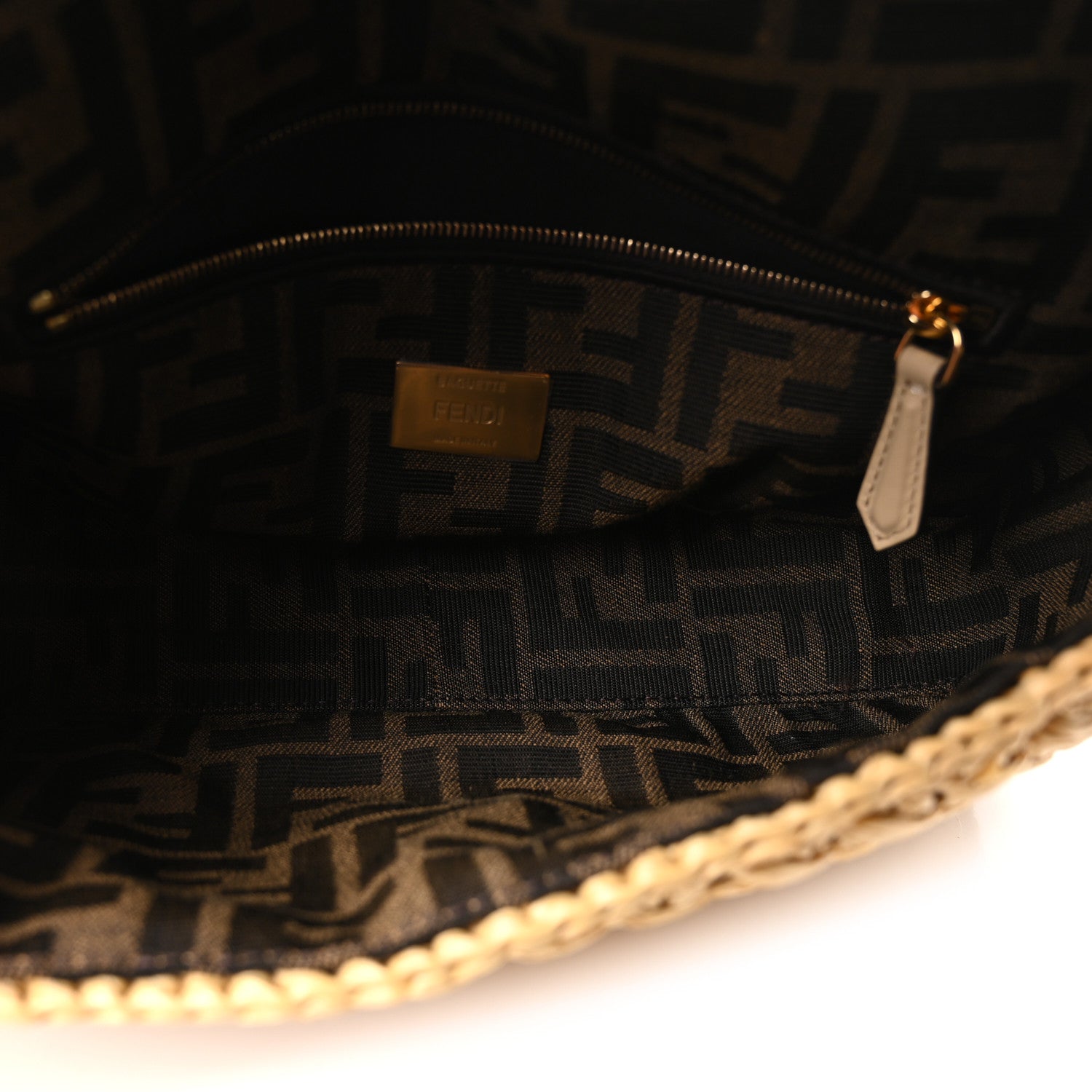 Fendi Raffia Effect Woven Baguette Natural 4 of 9