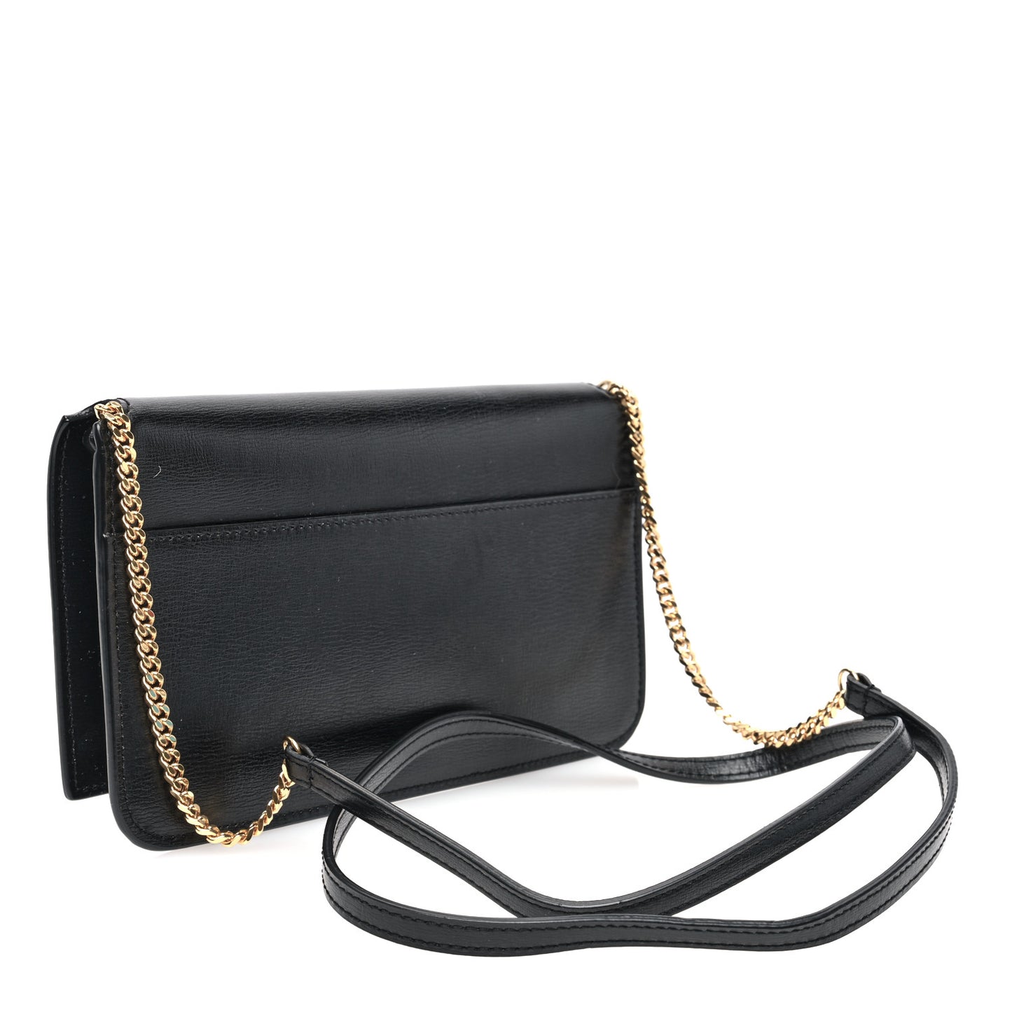 Smooth Calfskin Monogram Phone Holder Crossbody Black