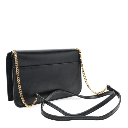 Saint Laurent Smooth Calfskin Monogram Phone Holder Crossbody Black 3 of 9