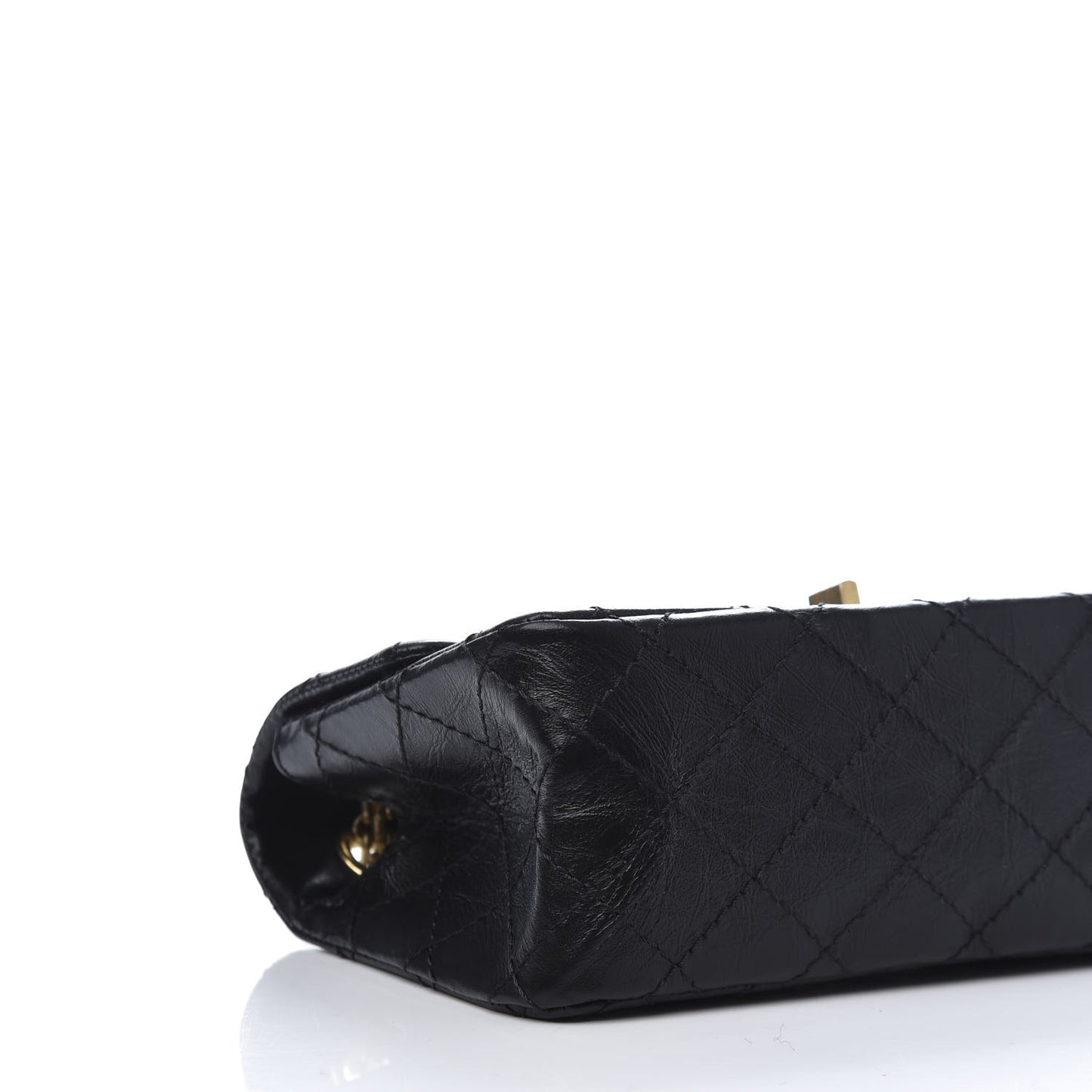 Aged Calfskin Quilted 2.55 Reissue Mini Flap Black