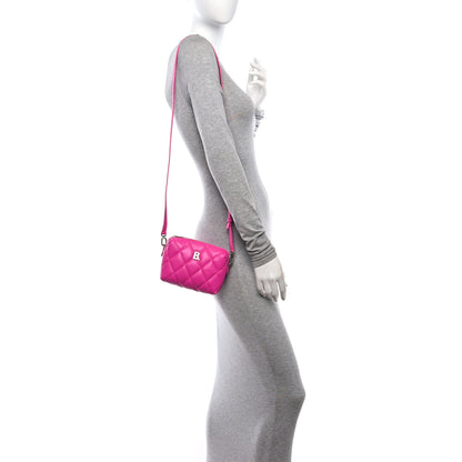 Balenciaga Nappa Calfskin Quilted XS Touch B Camera Shoulder Bag Fuchsia 2 of 9