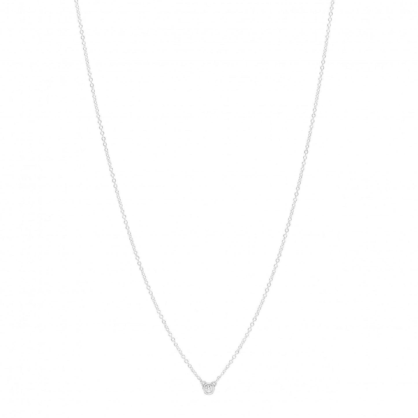 Sterling Silver Diamond .03ct Elsa Peretti Diamonds by the Yard Pendant Necklace