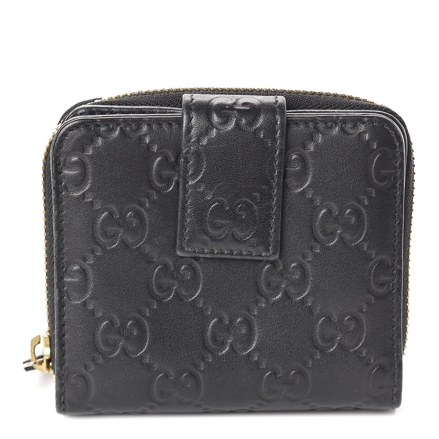 Gucci Guccissima Zip Around French Wallet Black 1 of 8