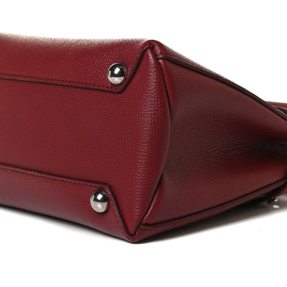 Burberry Grainy Calfskin House Check Baby Banner Tote Crimson 9 of 11