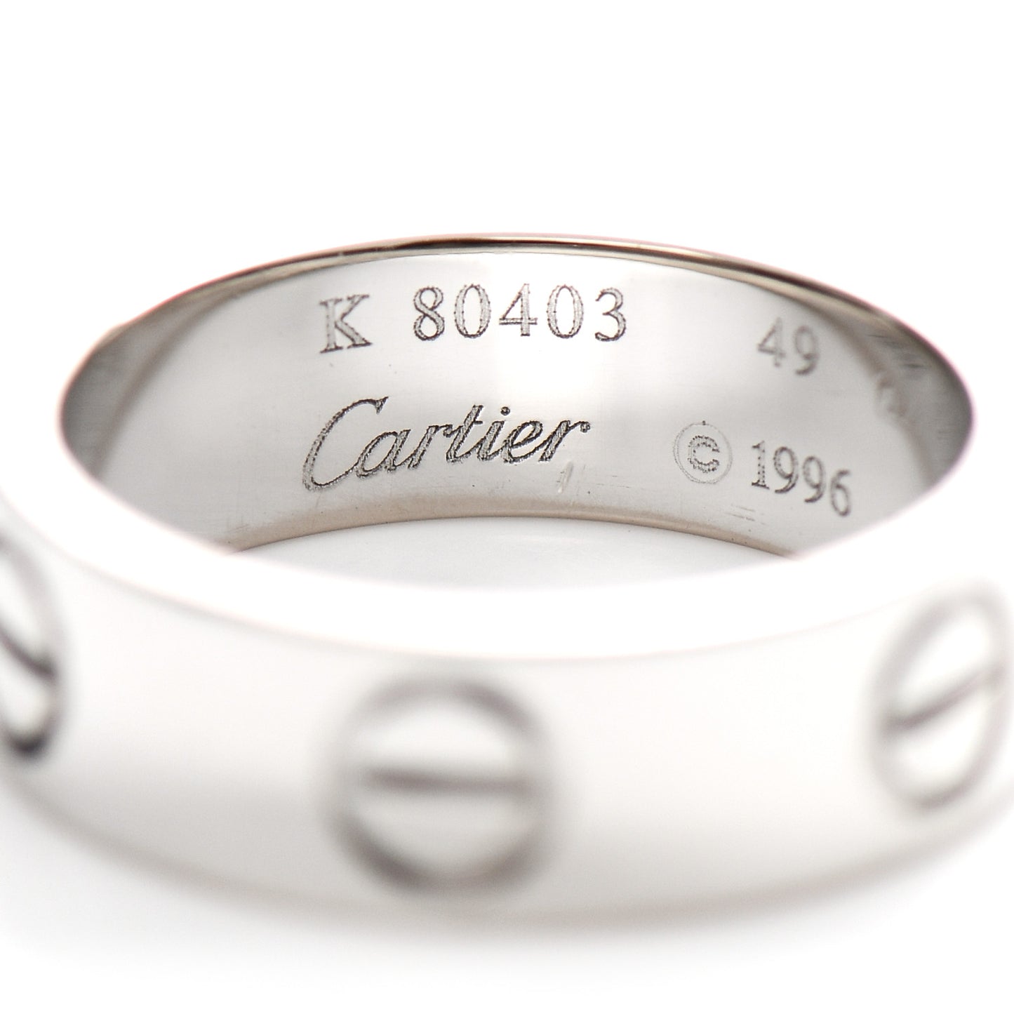 18K White Gold 5.5mm LOVE Ring 49 4.75