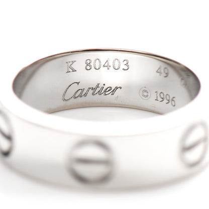Cartier 18K White Gold 5.5mm LOVE Ring 49 4.75 4 of 5