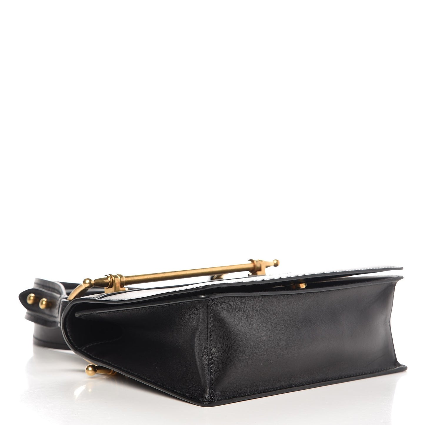 Vitello Antic Soft Pattina Shoulder Bag Black