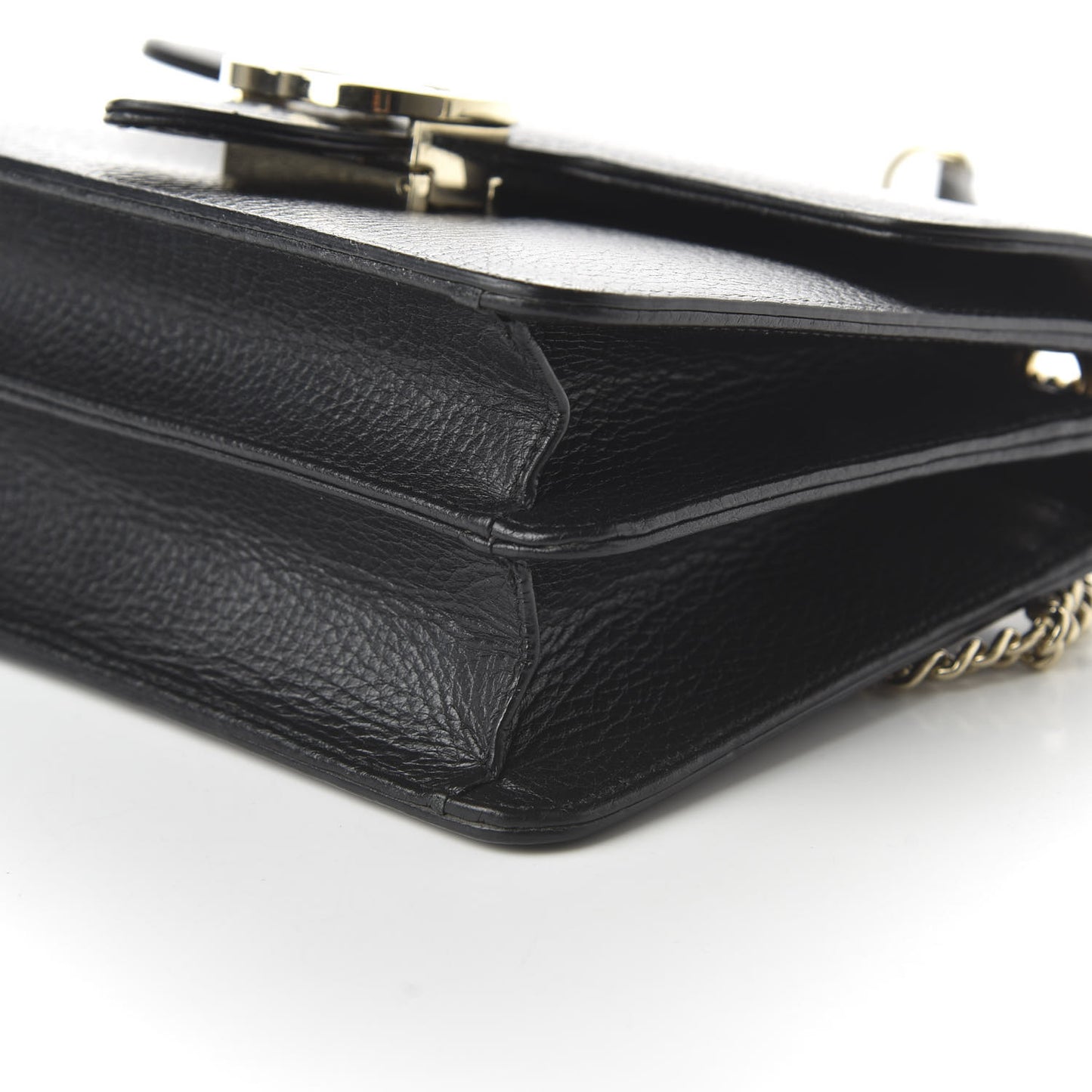 Dollar Calfskin Small Interlocking G Shoulder Bag Black
