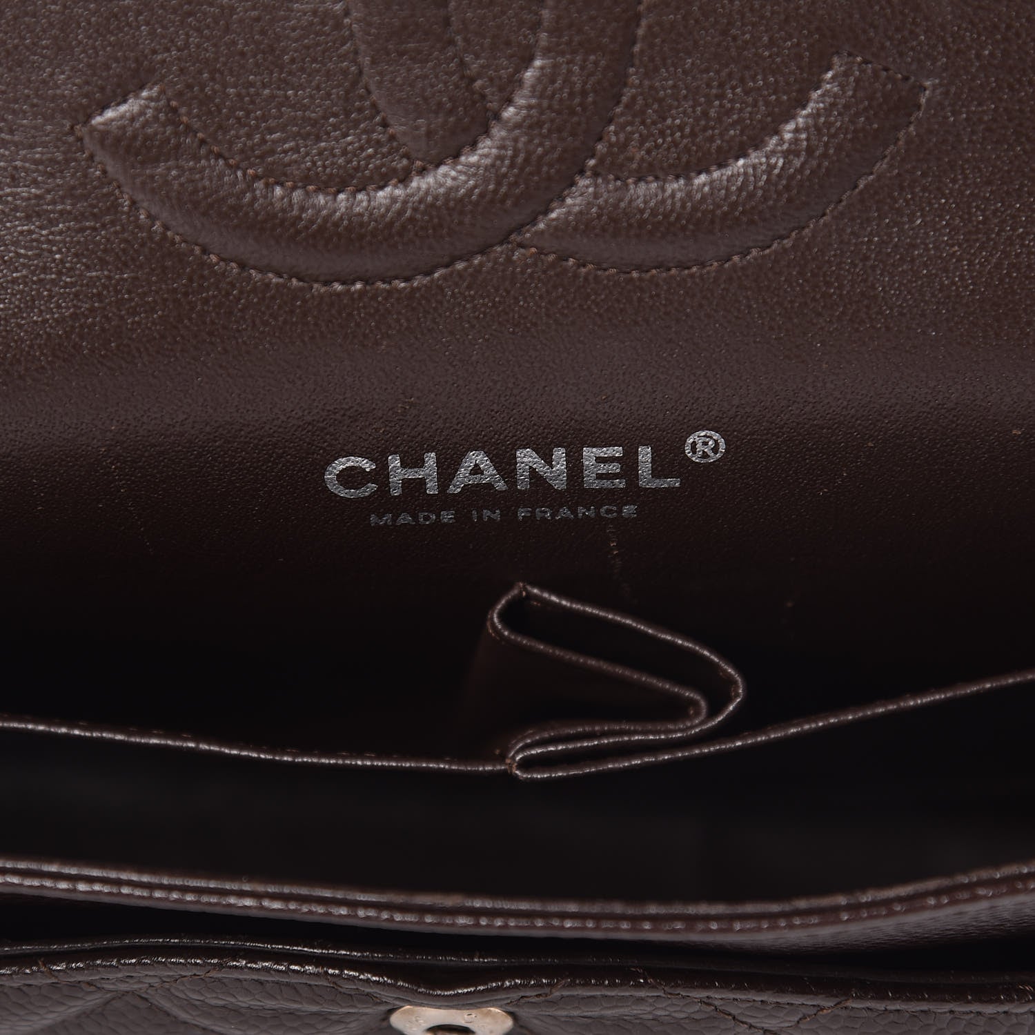 Chanel Caviar Quilted Medium Double Flap Brown 6 of 10