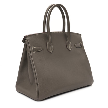 Hermes Epsom Verso Birkin 30 Etoupe Bleu Izmir 3 of 12