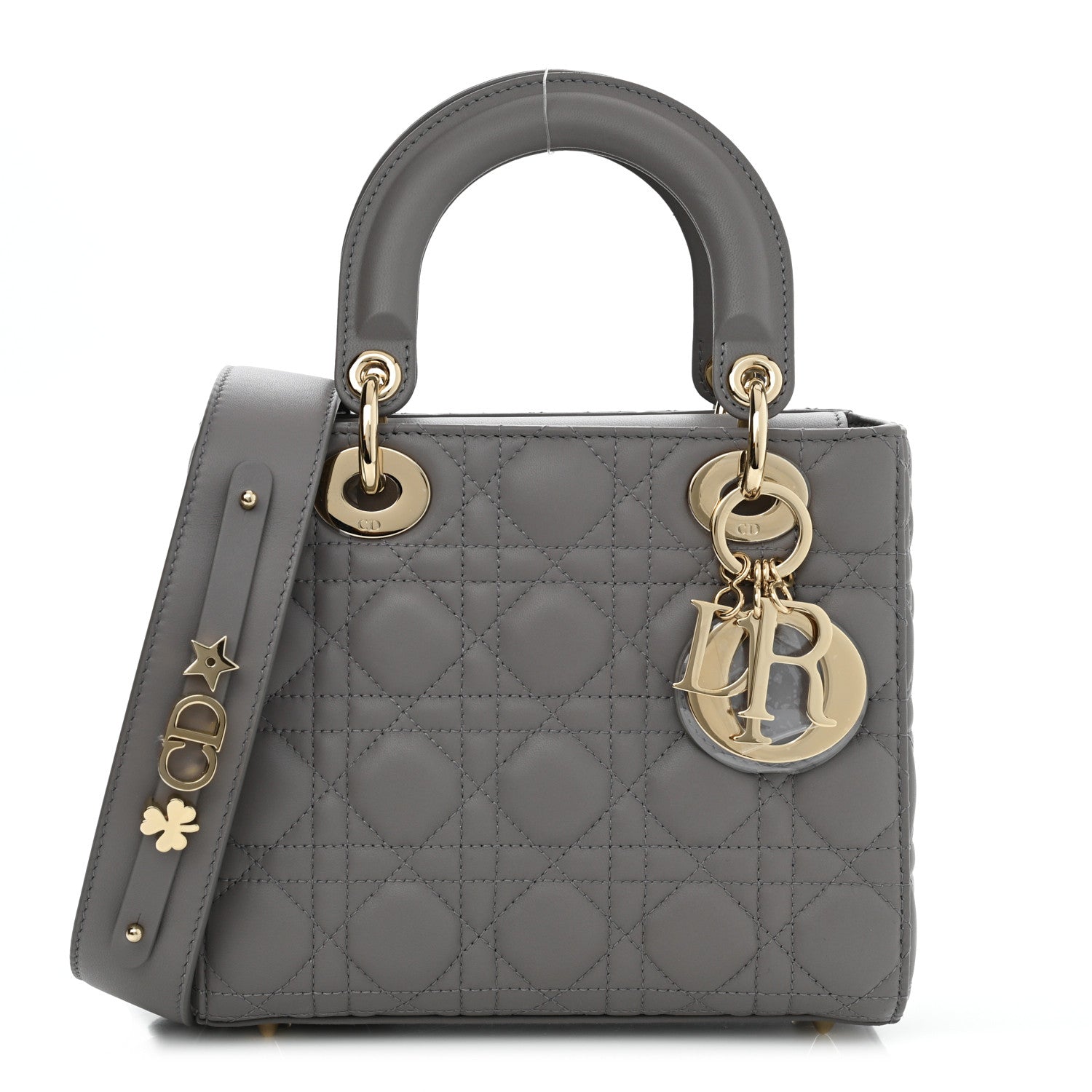 Christian Dior Lambskin Cannage Small My ABCDior Lady Dior Grey 1 of 9