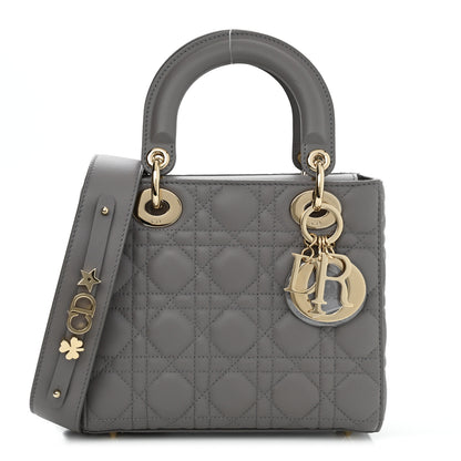 Christian Dior Lambskin Cannage Small My ABCDior Lady Dior Grey 1 of 9