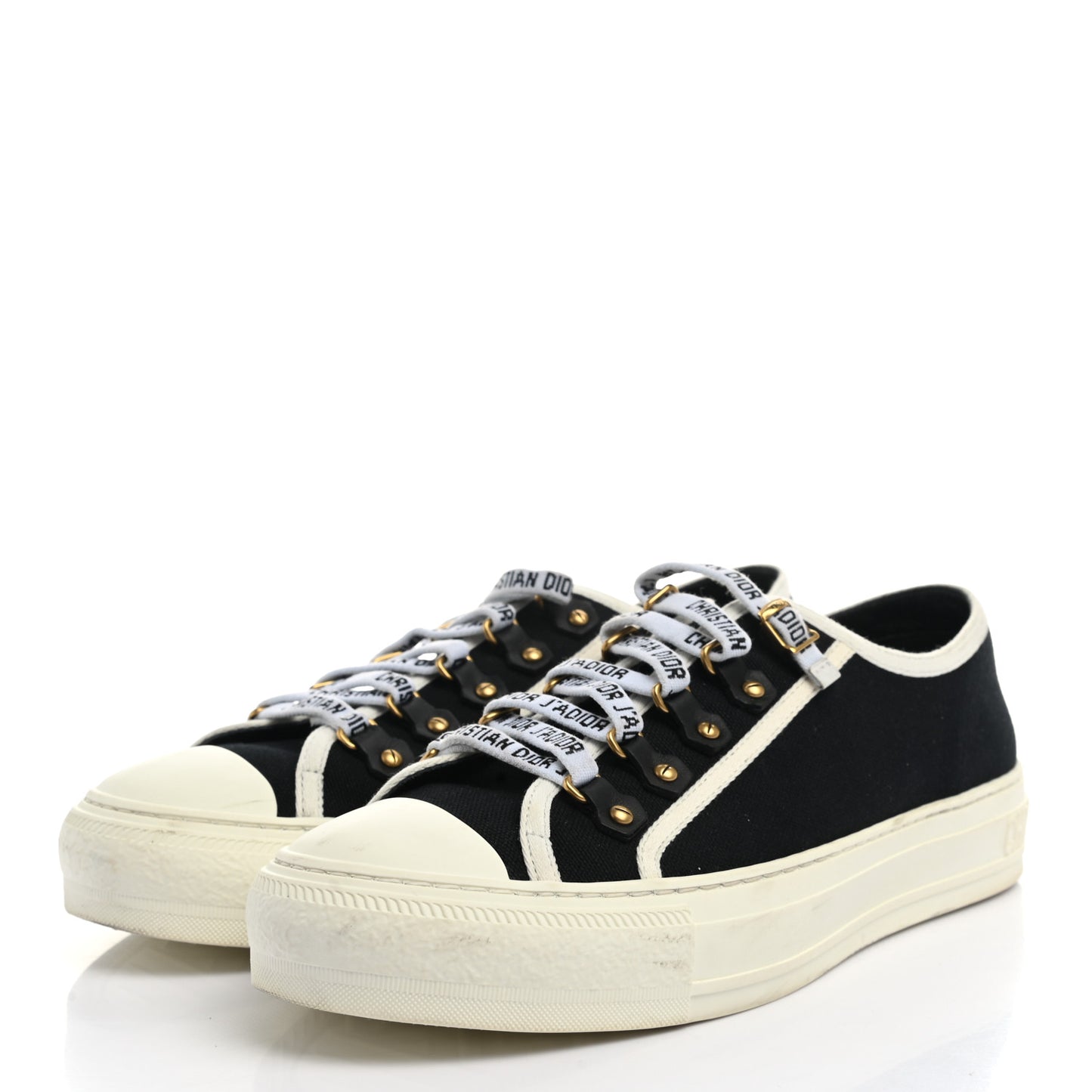 Canvas Walk'N'Dior Low Top Sneakers 39 Black
