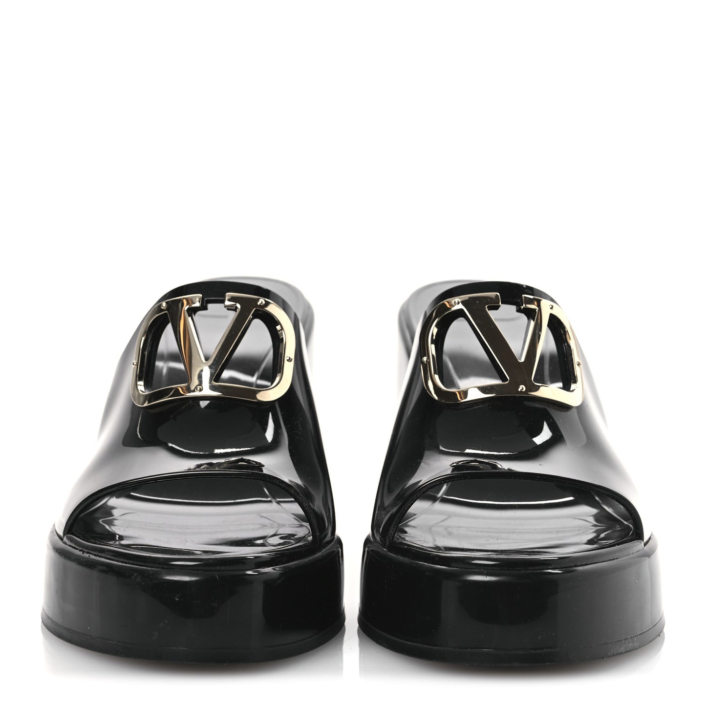 Rubber VLogo PM Platform Slide Sandals 40 Black