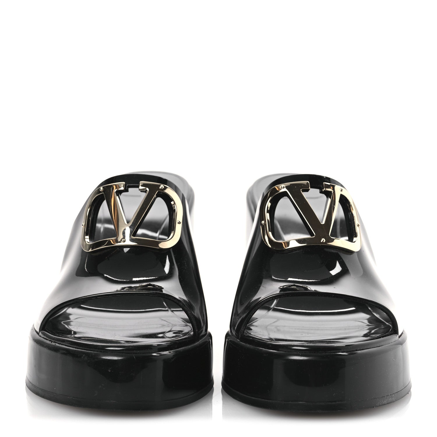Valentino Garavani Rubber VLogo PM Platform Slide Sandals 40 Black 3 of 11