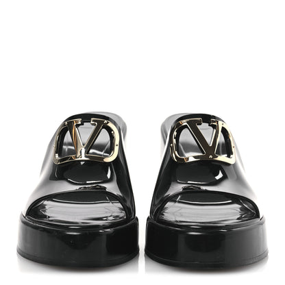 Valentino Garavani Rubber VLogo PM Platform Slide Sandals 40 Black 3 of 11