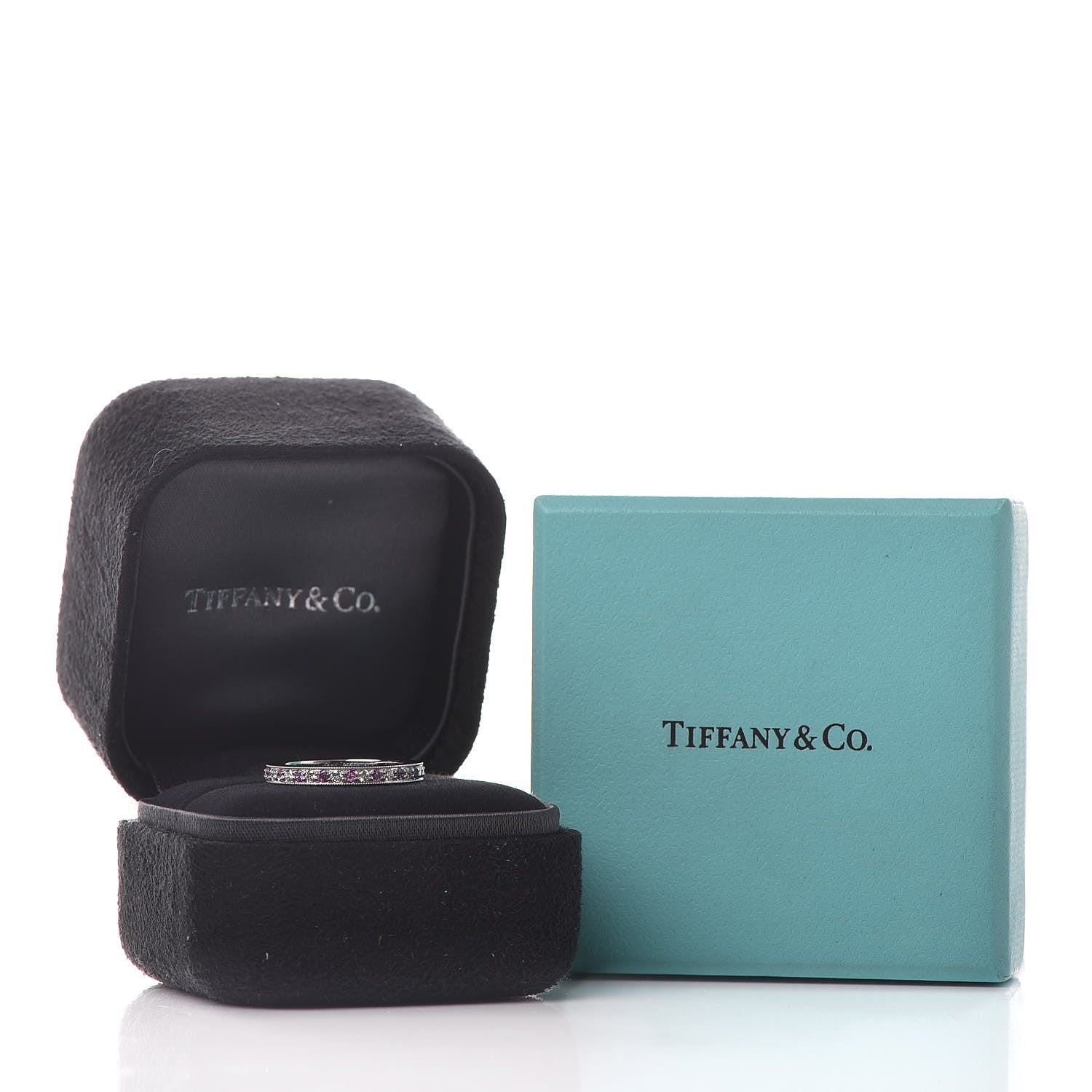 Tiffany Platinum Diamond Pink Sapphire Legacy Ring 47 4.25 5 of 5