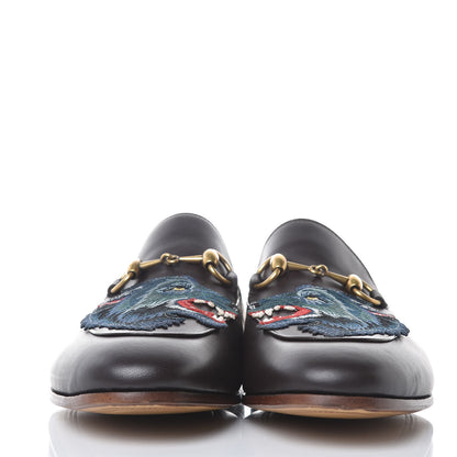 Gucci Lambskin Wolf Embroidered Mens Brixton Horsebit Loafers 9 Brown 2 of 11