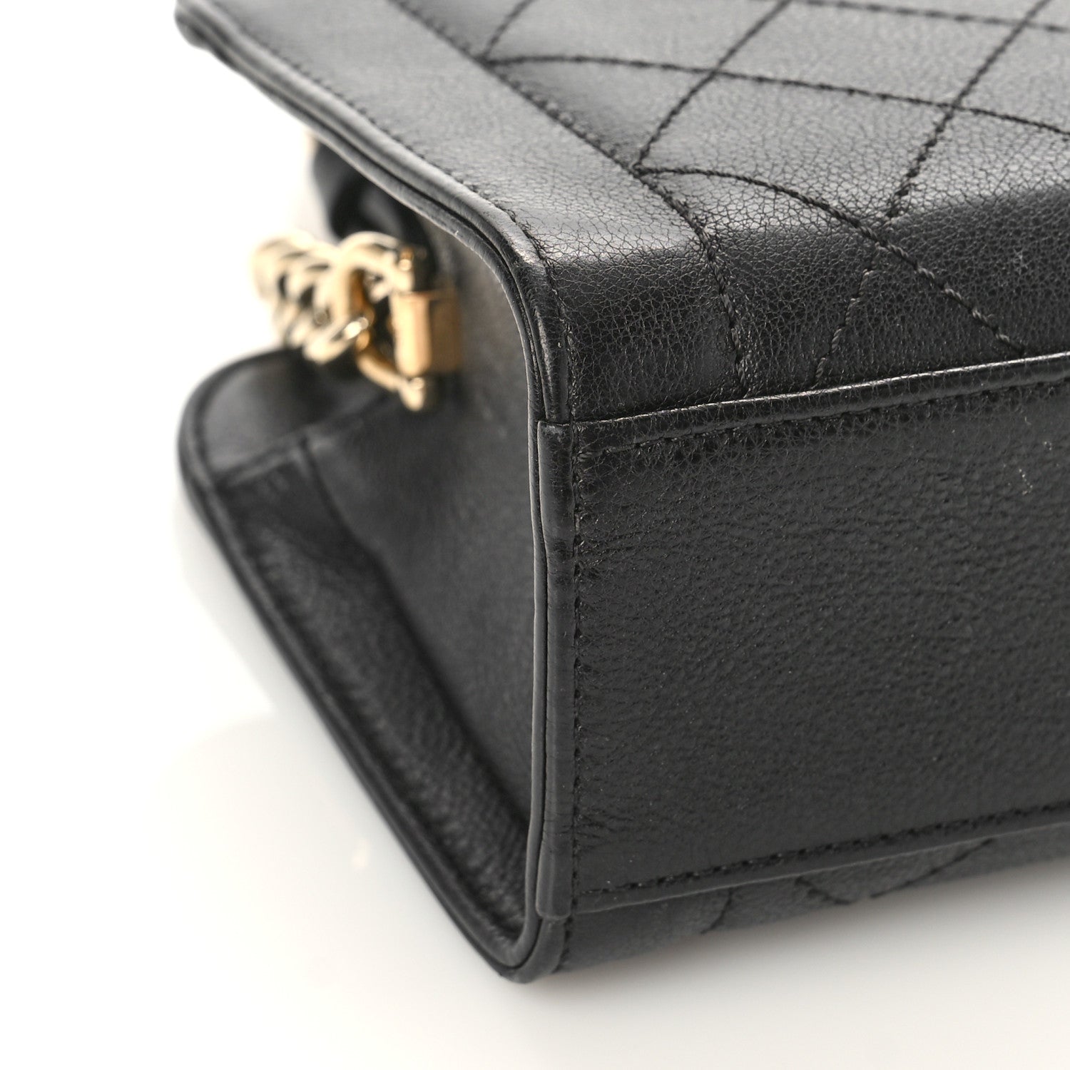 Chanel Grained Calfskin Stitched Mini Label Click Shopper Tote Black 8 of 13