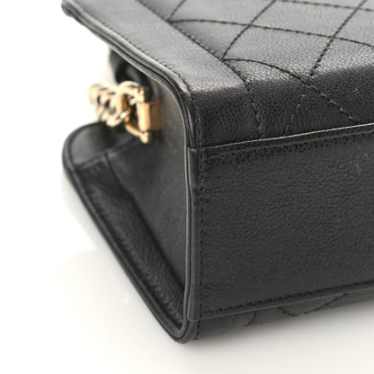 Chanel Grained Calfskin Stitched Mini Label Click Shopper Tote Black 8 of 13