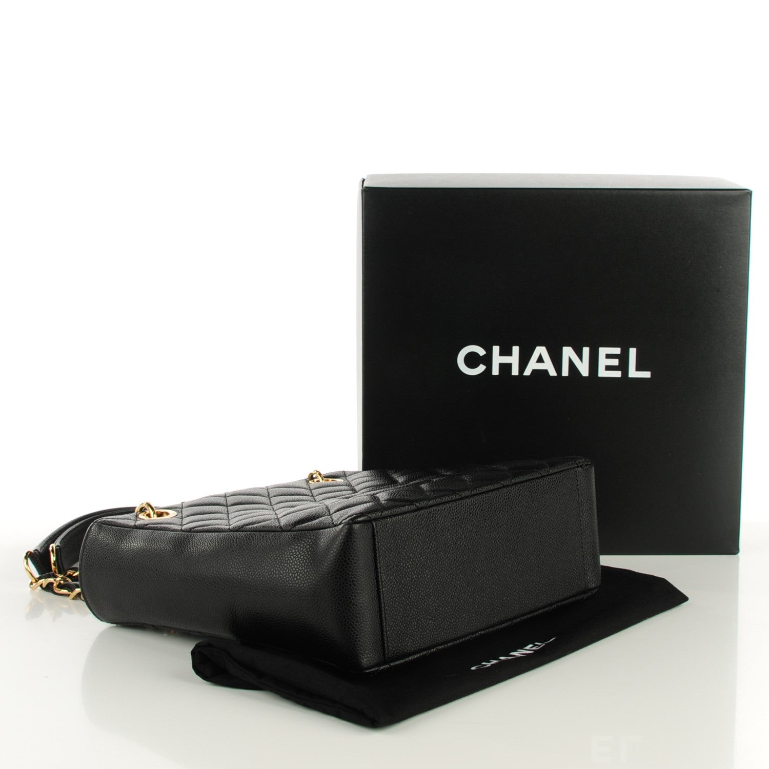 Chanel Caviar Quilted Petit Shopping Tote PST Black 3 of 7
