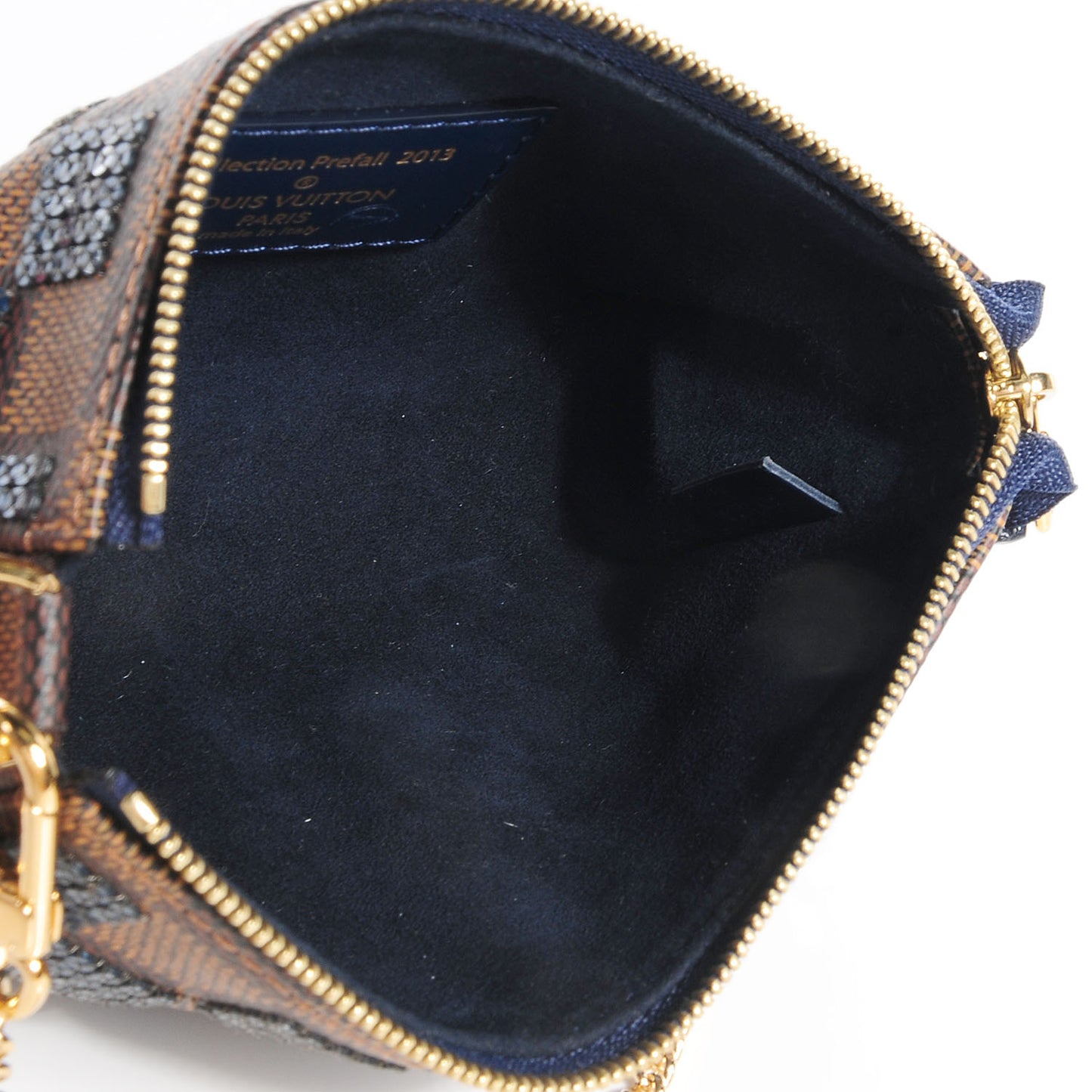 Damier Paillettes Mini Pochette Accessories Blue
