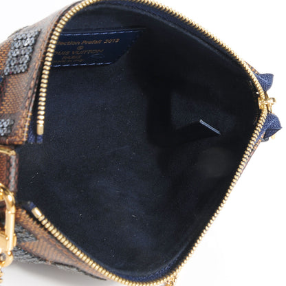 Louis Vuitton Damier Paillettes Mini Pochette Accessories Blue 6 of 8