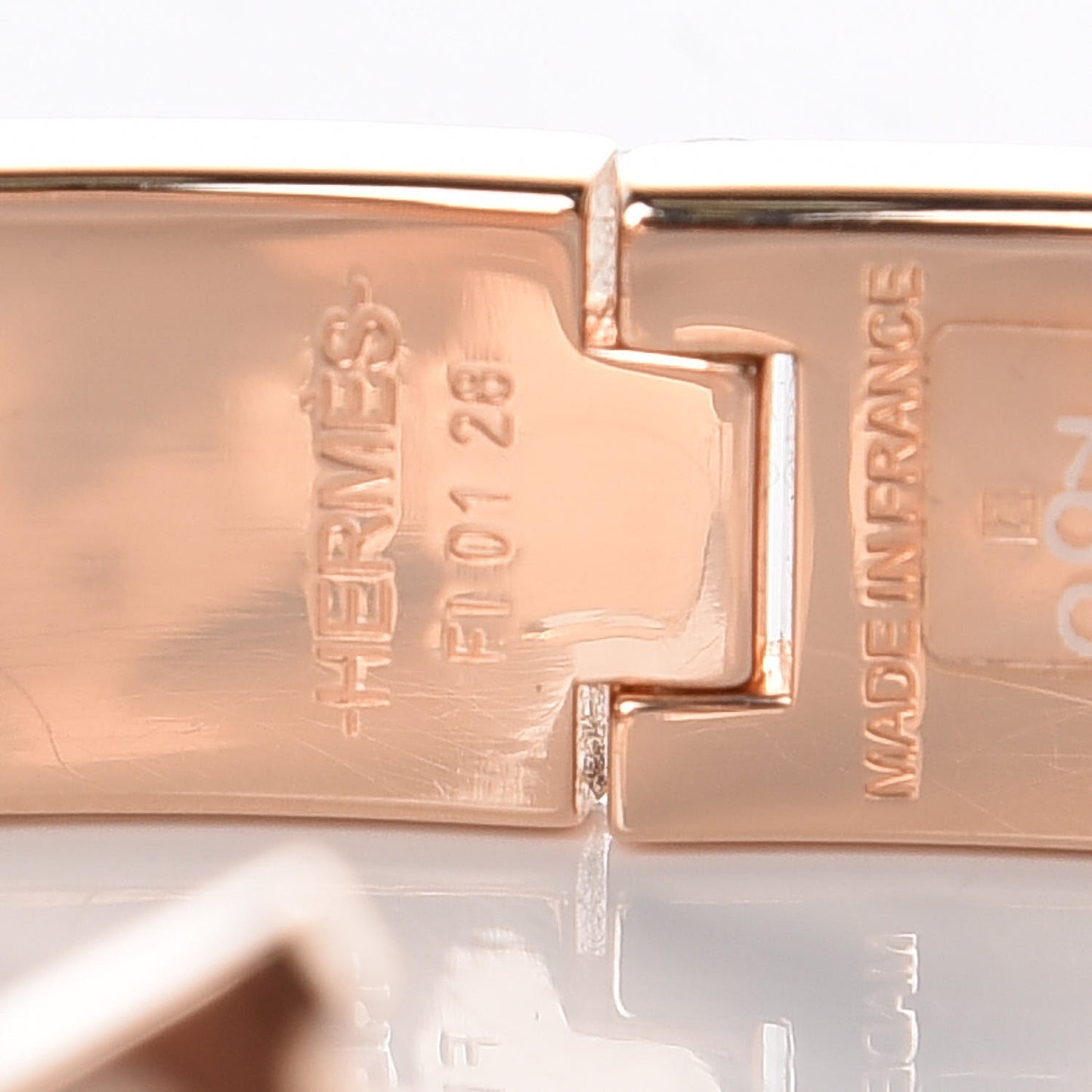 Enamel Narrow Clic Clac H Bracelet PM Craie