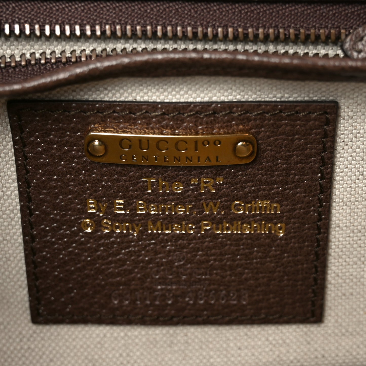 Canvas Calfskin 100 Centennial Music Medium Bamboo 1947 Top Handle Bag Multicolor
