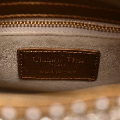 Christian Dior Metallic Calfskin Crystal Mini Lady Dior Gold 6 of 10