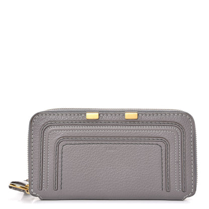 Chloe Calfskin Marcie Long Zip Around Wallet Cashmere Grey 1 of 10