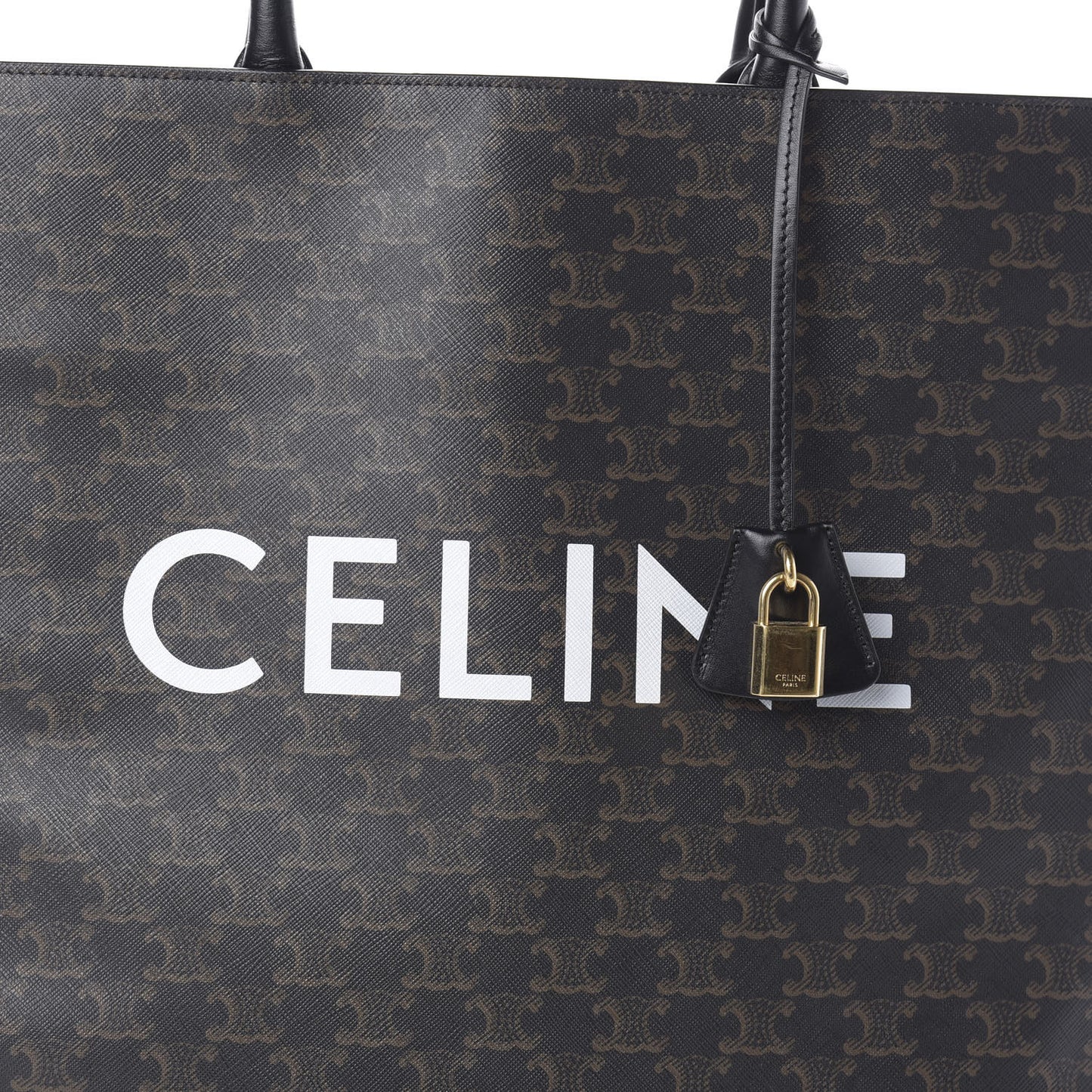 Triomphe Canvas Calfskin Large Vertical Cabas Black