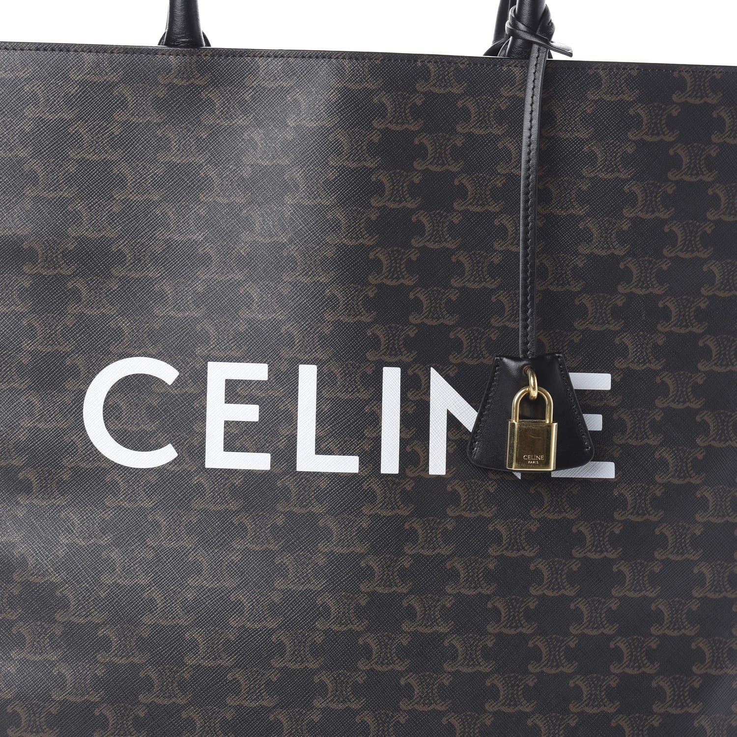 Celine Triomphe Canvas Calfskin Large Vertical Cabas Black 7 of 9