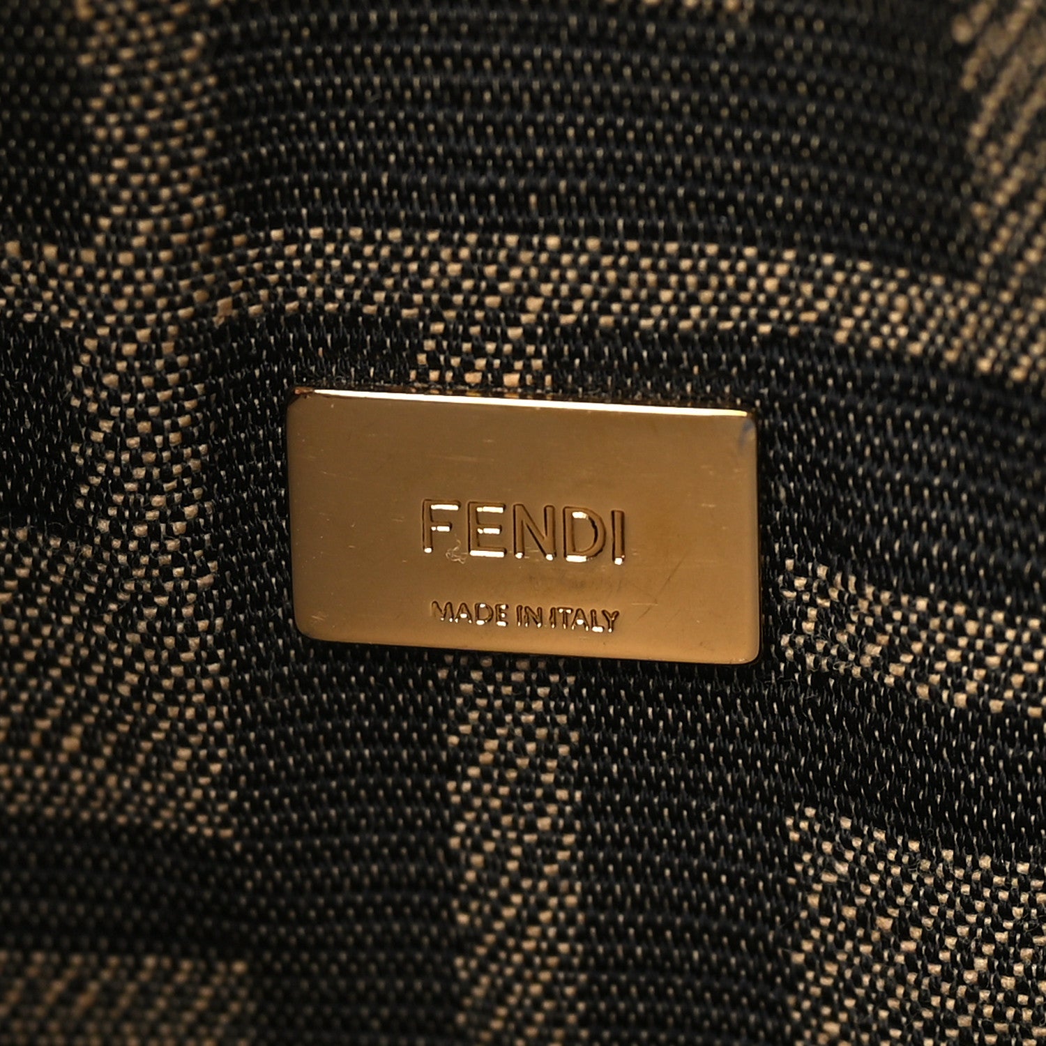 Fendi Fabric Jacquard FF 1974 Mini Baguette Tobacco Moro Black 6 of 9