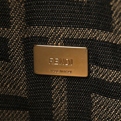 Fendi Fabric Jacquard FF 1974 Mini Baguette Tobacco Moro Black 6 of 9