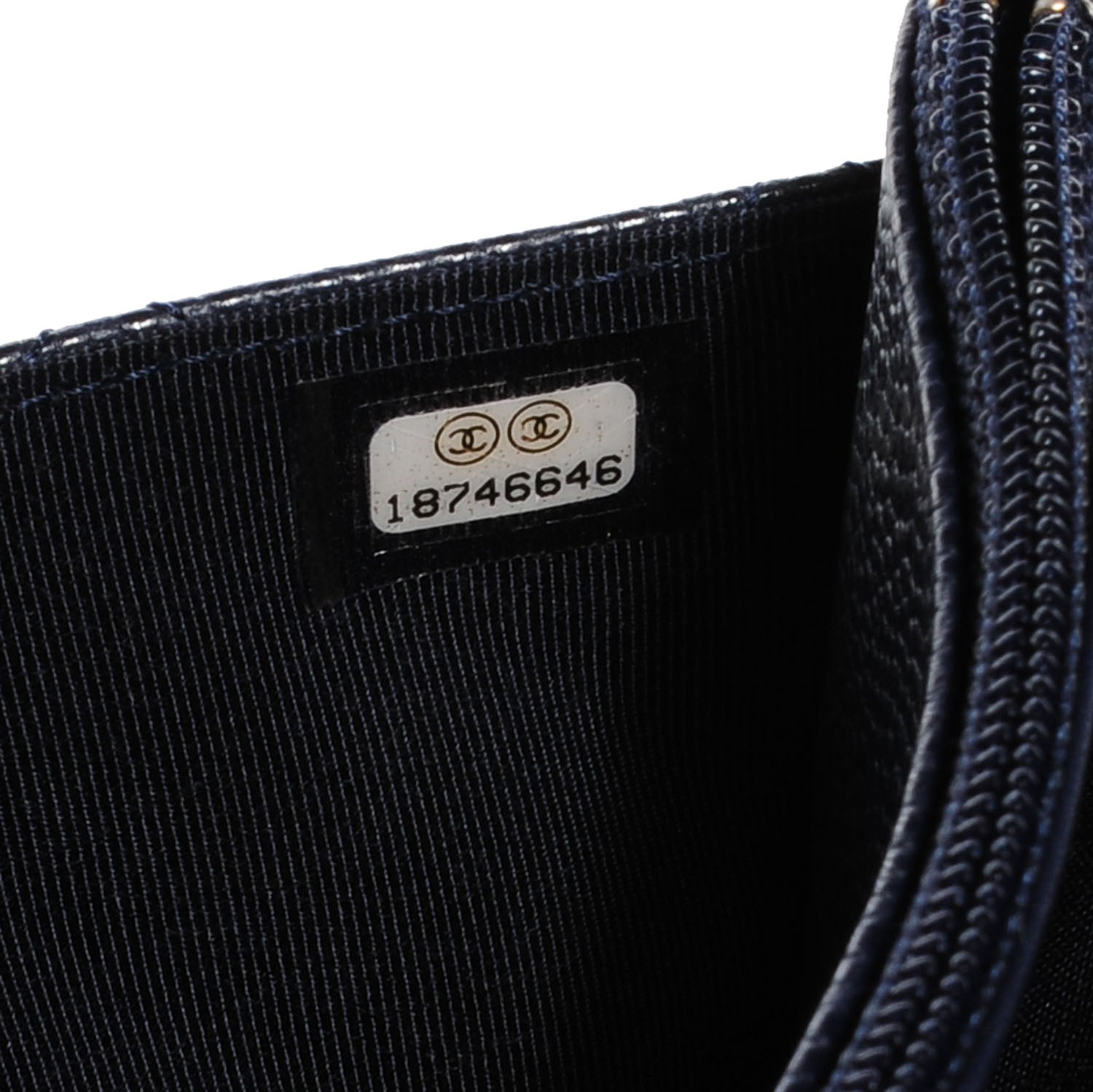 Chanel Caviar Quilted Wallet on Chain WOC Navy Blue 6 of 9