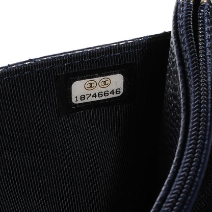 Chanel Caviar Quilted Wallet on Chain WOC Navy Blue 6 of 9
