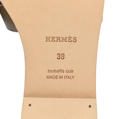 Hermes Epsom Oran Sandals 38 Etoupe 6 of 9