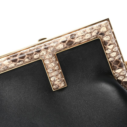 Fendi Shiny Nappa Snakeskin Small Fendi First Black 8 of 11