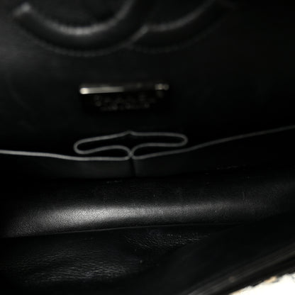 Chanel Satin Sequin Embroidered Medium Double Flap Black 5 of 12