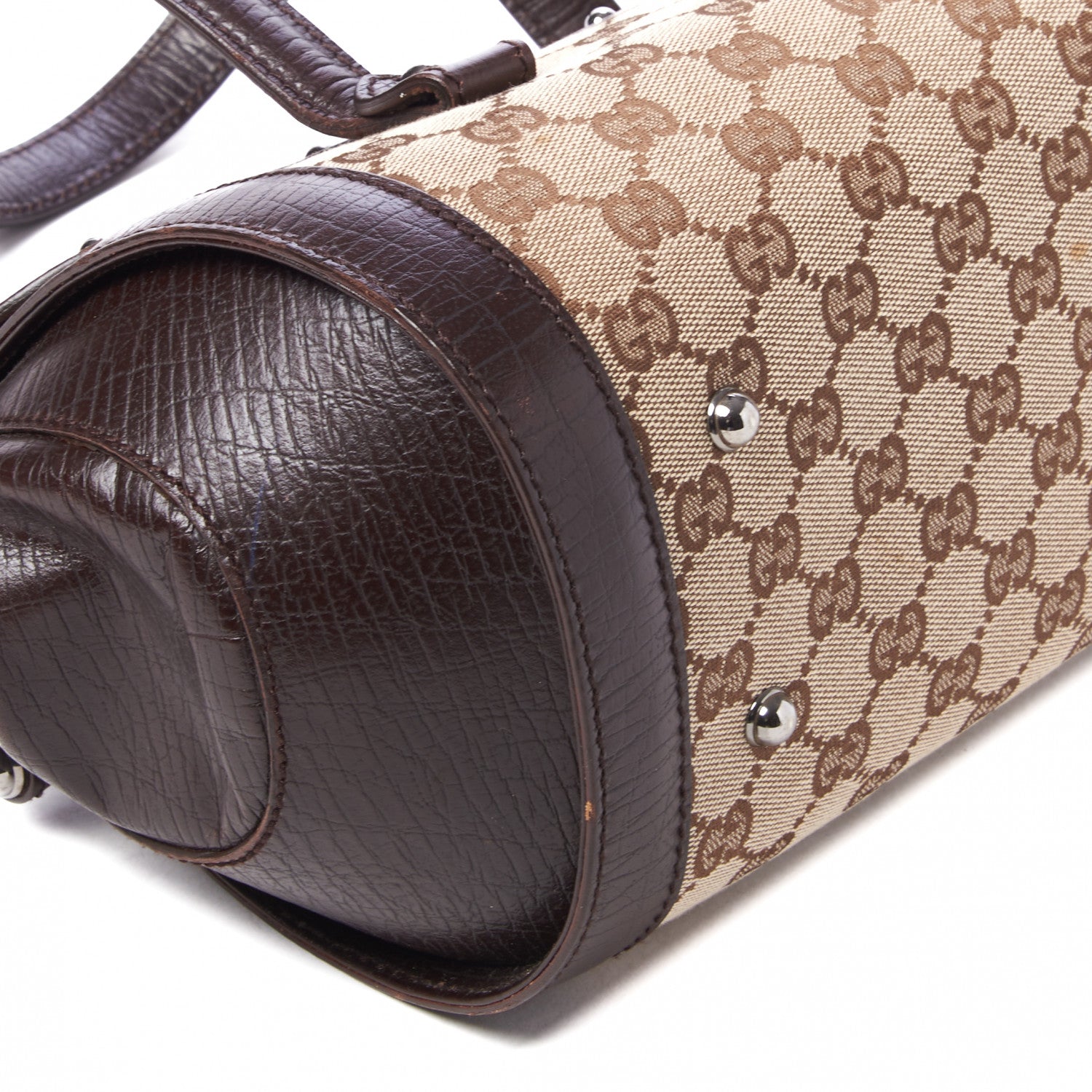 Gucci Monogram Bamboo Bullet Bag Dark Brown 6 of 9