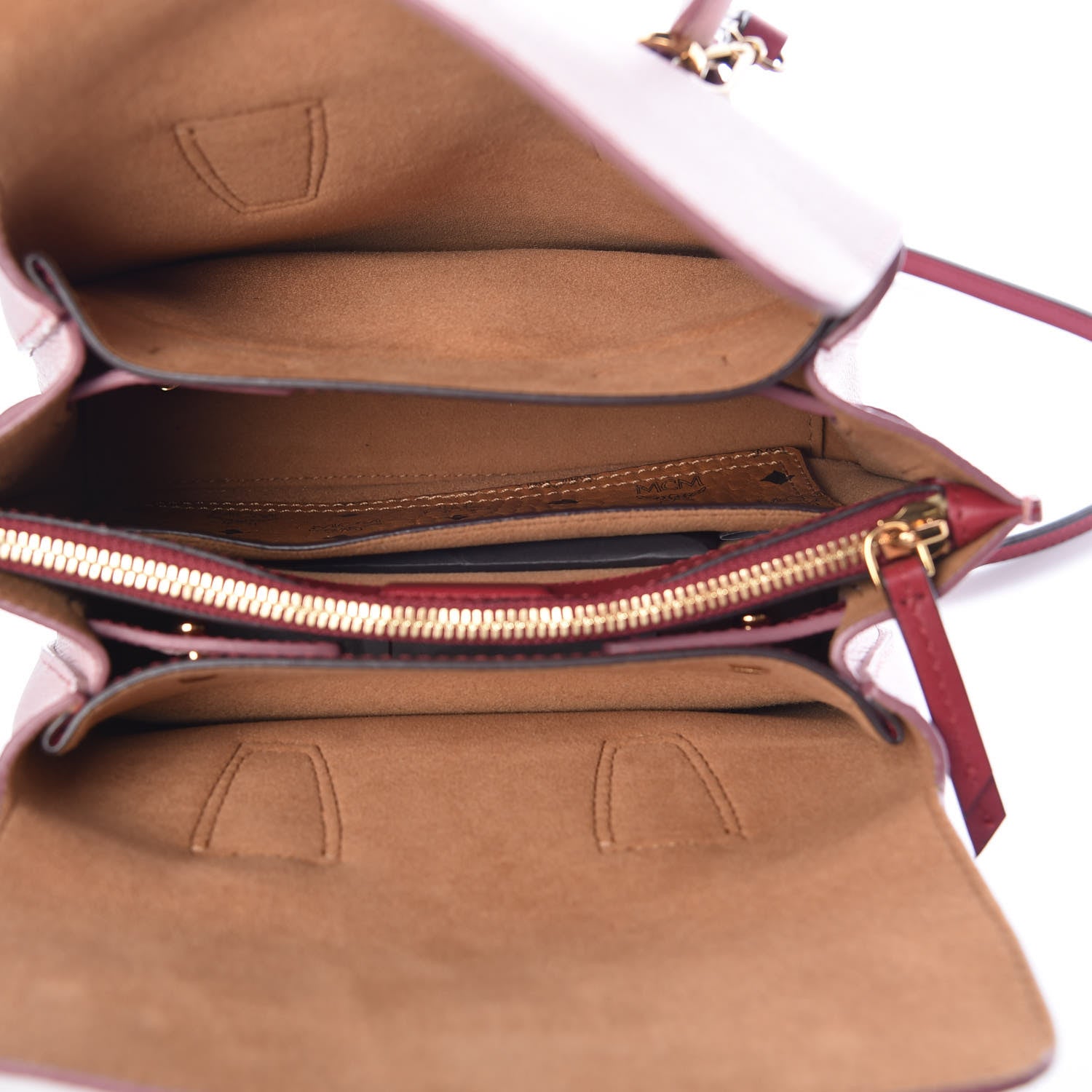 MCM Grained Calfskin Mini Milla Tote Pale Mauve 5 of 7