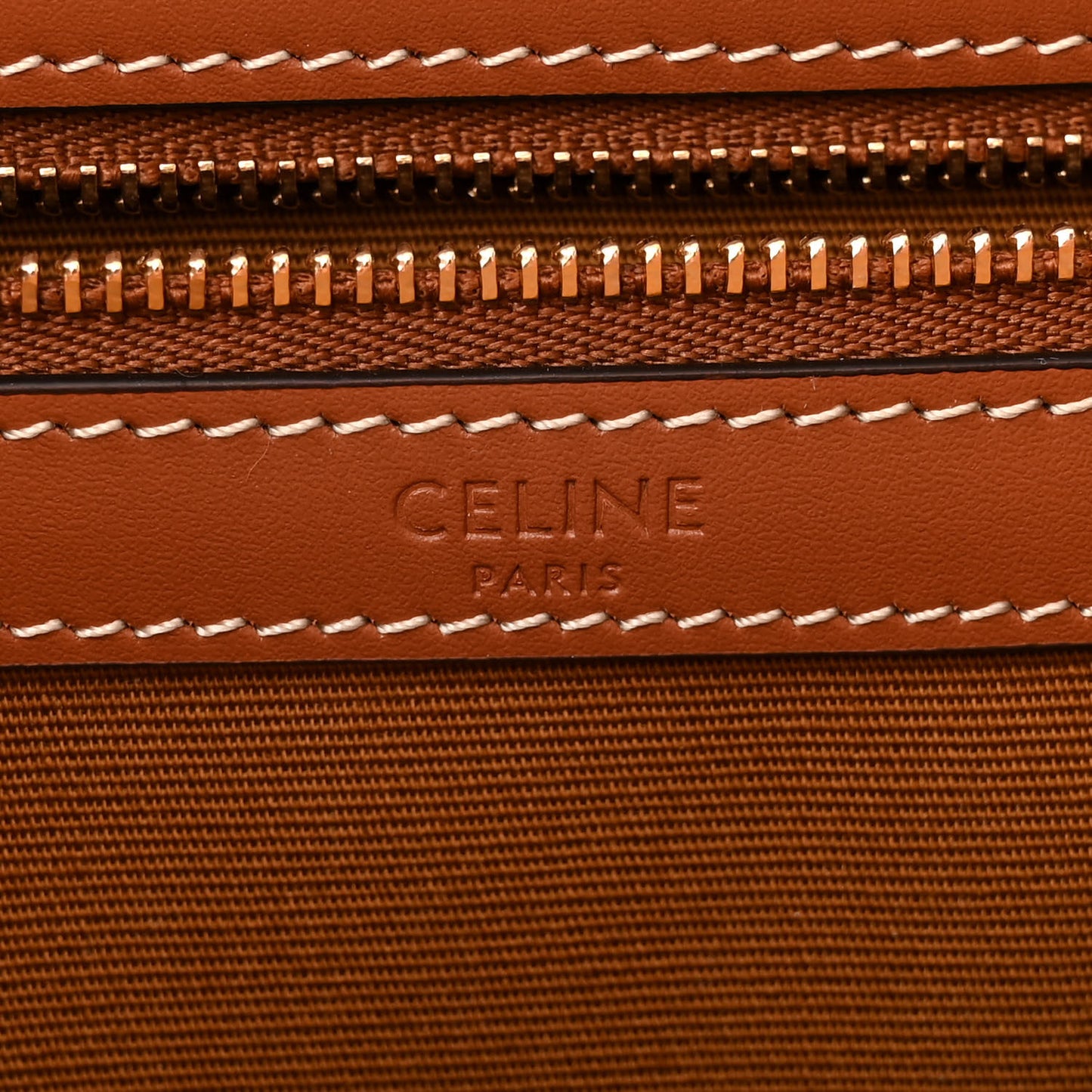Triomphe Canvas Calfskin Small Cabas Bag Tan