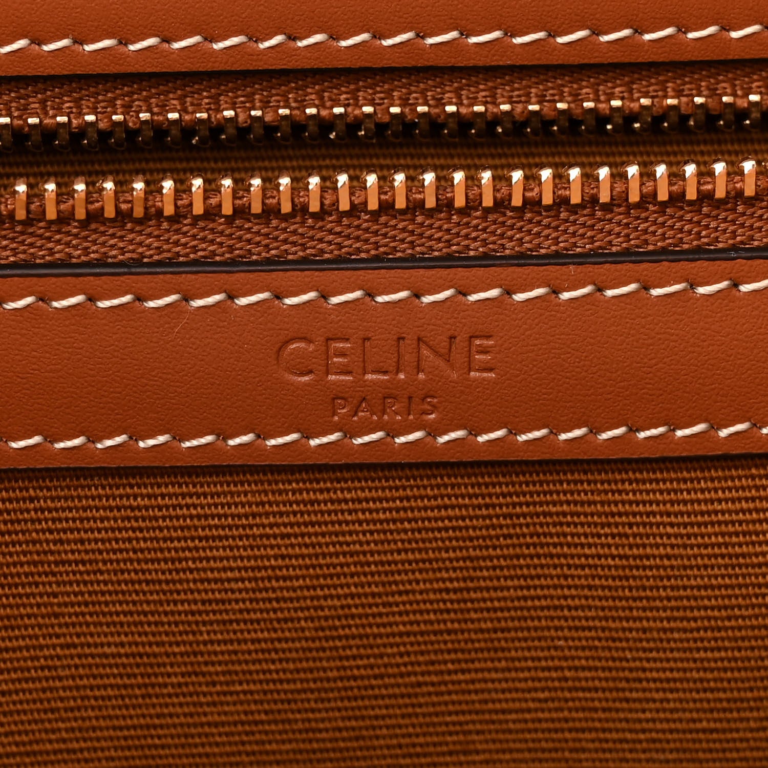 Celine Triomphe Canvas Calfskin Small Cabas Bag Tan 6 of 11